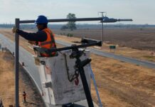 Avanza la obra de iluminación en el acceso a Mi Granja sobre la Autovía 19