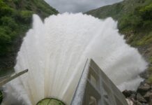 Dique San Roque: volvió a aparecer la “Cola de Novia”, un clásico que siempre sorprende