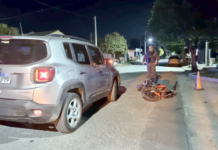 Un motociclista fue trasladado al dispensario tras un accidente en Monte Cristo