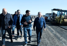 Malvinas Argentinas: comenzó el asfaltado del altonivel sobre la Ruta 19