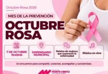 Monte Cristo tendrá un encuentro de Octubre Rosa con relatos y música en vivo Placa informativa del encuentro de Octubre Rosa en el Dispensario Municipal de Monte Cristo, con una cinta rosa y los datos de la actividad