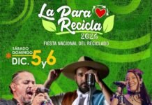 La Para Recicla 2026 ya tiene fecha, artistas confirmados y precios de entradas Afiche de La Para Recicla 2026 con las fechas del 5 y 6 de diciembre y los artistas Lázaro Caballero, el Indio Lucio Rojas y Valentina Márquez