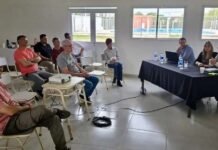 Obispo Trejo presentó un proyecto de saneamiento para los caminos rurales de Pilluco Reunión de trabajo en la que se presentó el proyecto de saneamiento para la zona rural de Pilluco, en Obispo Trejo