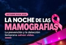Monte Cristo realizará una jornada nocturna de mamografías el 30 de octubre Flyer de la jornada La Noche de las Mamografías en Monte Cristo, con fecha 30 de octubre, lugar de atención y número de WhatsApp para solicitar turnos