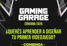 Río Primero ofrece cursos gratuitos de videojuegos e inteligencia artificial para jóvenes Flyer de la capacitación Gaming Garage con información sobre fecha de inicio, horario, edades e inscripción en el Punto Digital