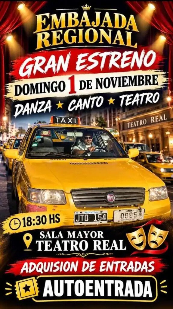 Afiche de la convocatoria cultural con fecha, horario, sala y canal de entradas